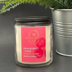 BBW Grapefruit + Sage Bath & Body Works Aromatherapy Single Wick Candle